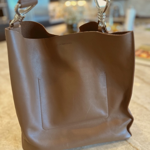 All Saints Brown Leather Tote Bag - Picture 5 of 15